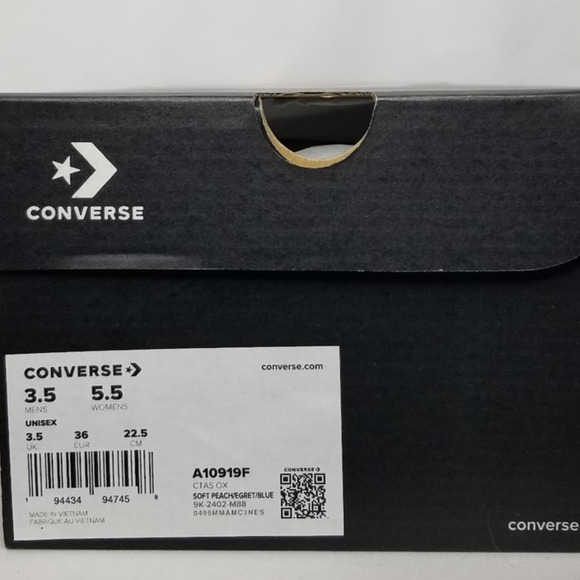 Converse  Unisex Prep Oxfords Women Size 5.5 Peach/Blue A10919F  NWT - Picture 10 of 10